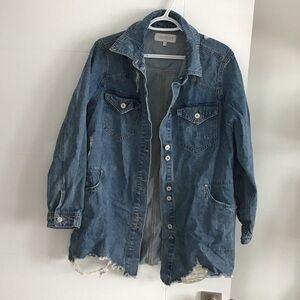 Vervet Distressed Blue Denim Jacket